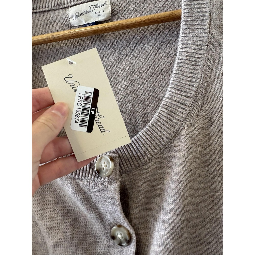 Universal Thread Cardigan Sweater Womens XS Beige Scoop Neck Button Front - Picture 4 of 8